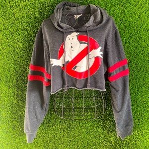 Ghost buster cropped hoodie! Says large but a comfy cropped sweater more medium